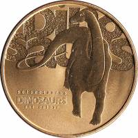 (2002) Монета Тувалу 2002 год 1 доллар "Сейсмозавр"  Латунь  PROOF
